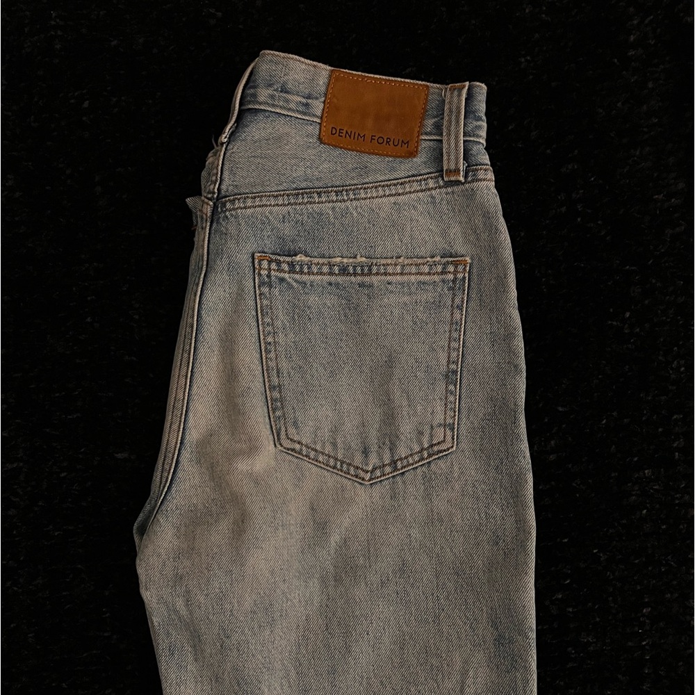 DENIM FORUM DISTRESSED LOOSE HIGH WAIST JEANS SIZE 24 FITS 25